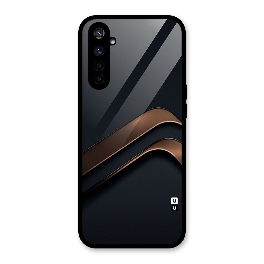 Dark Gold Stripes Glass Back Case for Realme 6