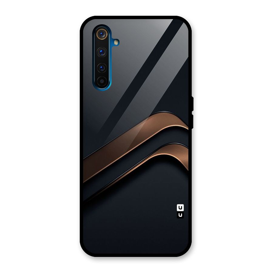 Dark Gold Stripes Glass Back Case for Realme 6 Pro