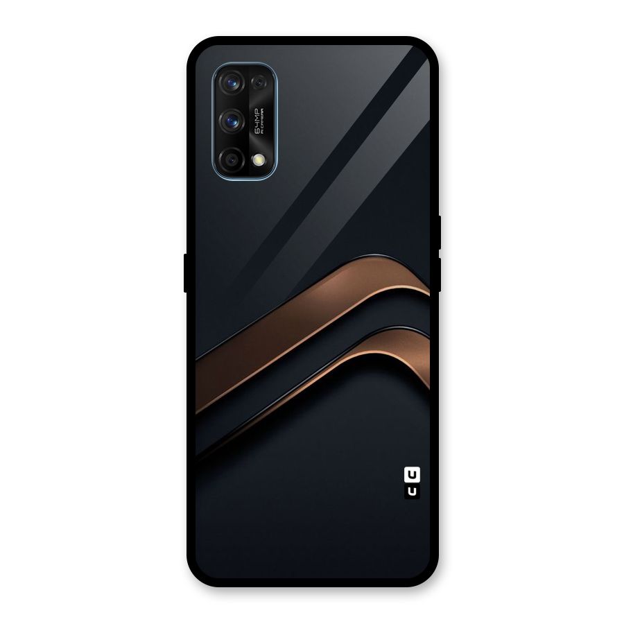 Dark Gold Stripes Glass Back Case for Realme 7 Pro