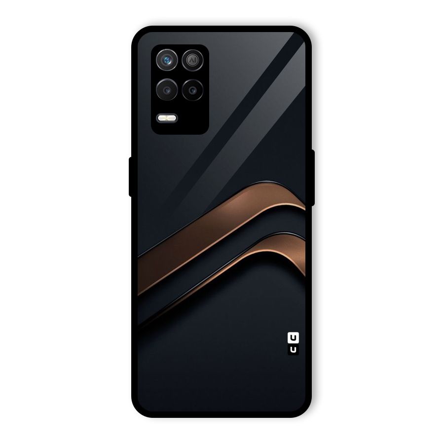 Dark Gold Stripes Glass Back Case for Realme 8 5G