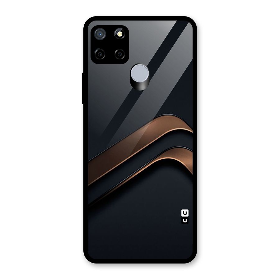 Dark Gold Stripes Glass Back Case for Realme C15