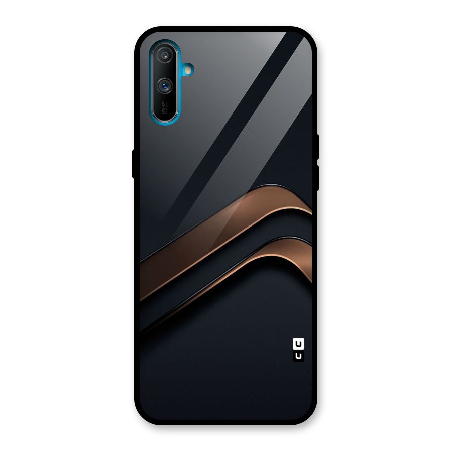 Dark Gold Stripes Glass Back Case for Realme C3