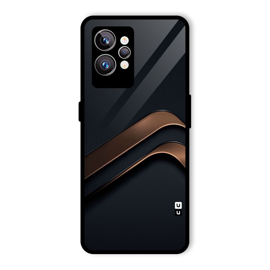 Dark Gold Stripes Glass Back Case for Realme GT2 Pro