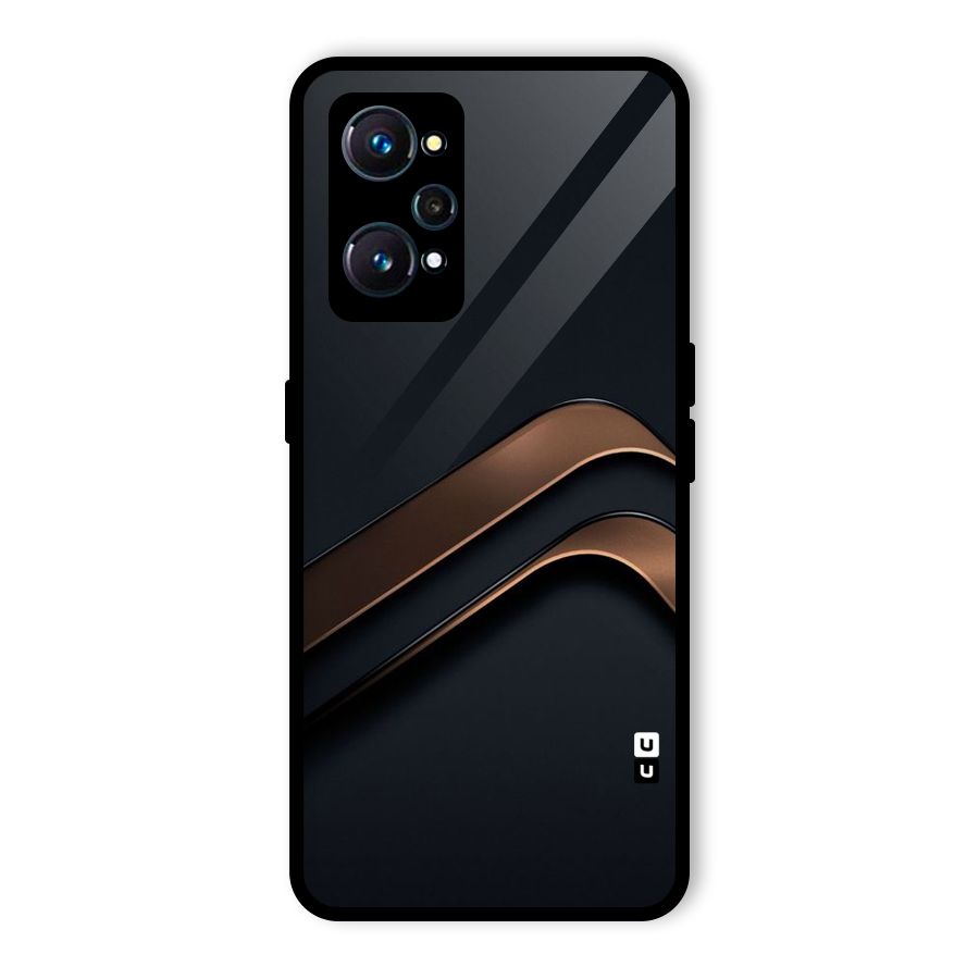 Dark Gold Stripes Glass Back Case for Realme GT 2
