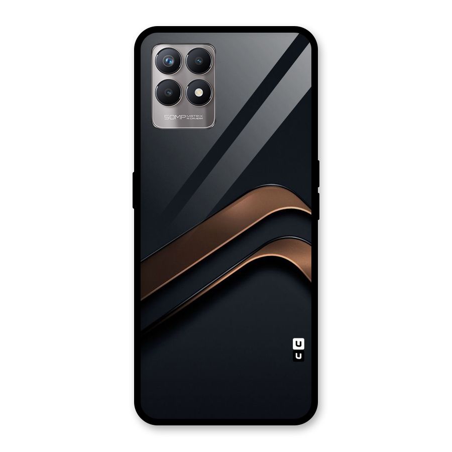 Dark Gold Stripes Glass Back Case for Realme Narzo 50
