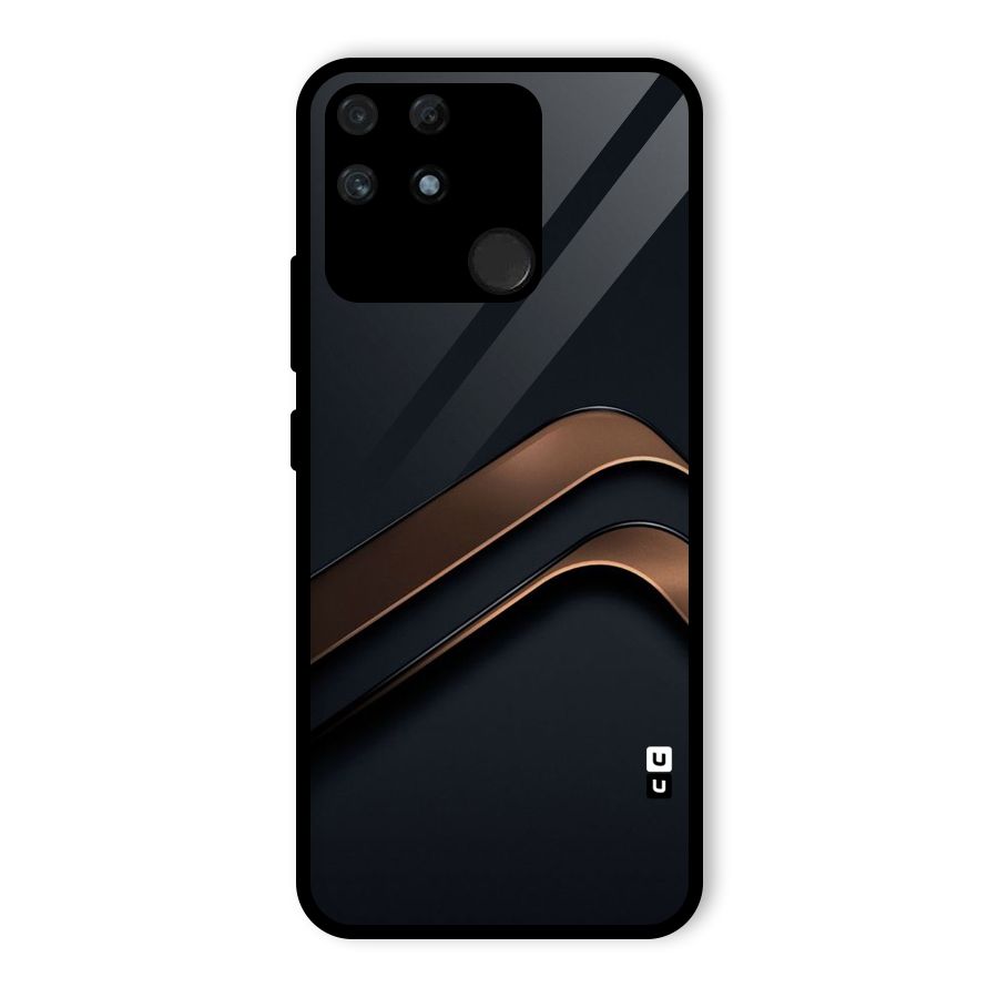Dark Gold Stripes Glass Back Case for Realme Narzo 50A