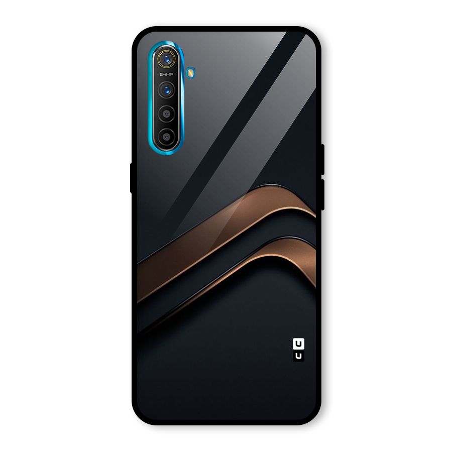 Dark Gold Stripes Glass Back Case for Realme X2