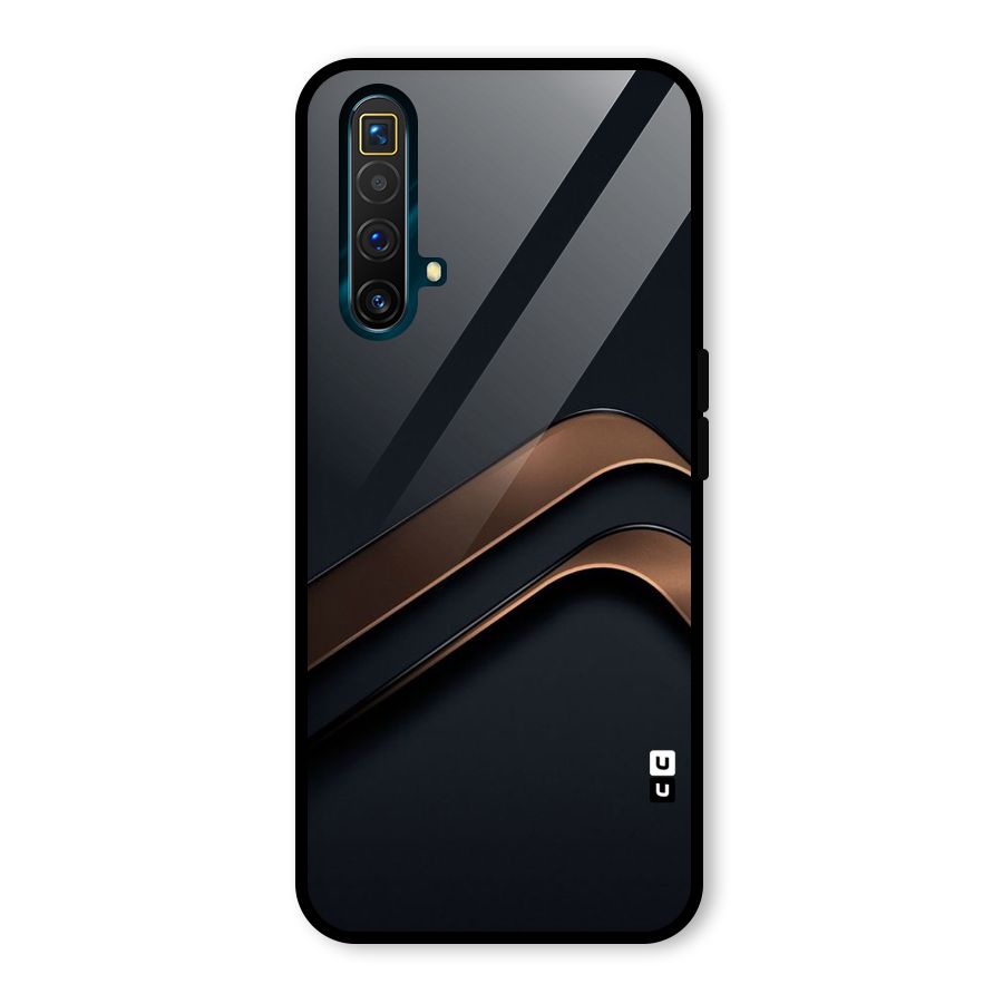 Dark Gold Stripes Glass Back Case for Realme X3