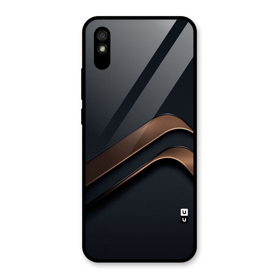 Dark Gold Stripes Glass Back Case for Redmi 9A