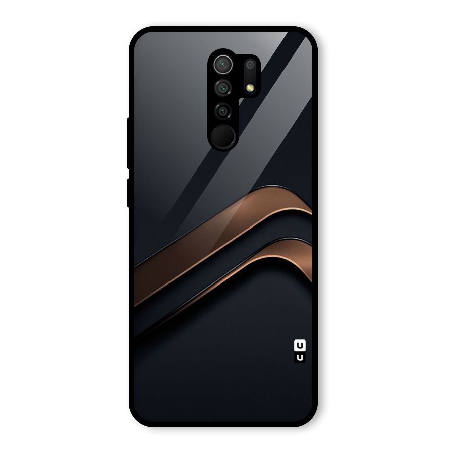 Dark Gold Stripes Glass Back Case for Redmi 9 Prime