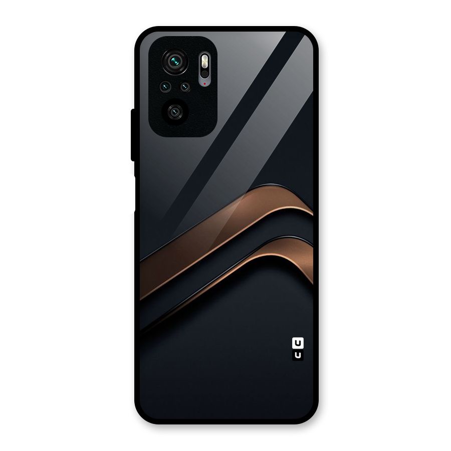 Dark Gold Stripes Glass Back Case for Redmi Note 10S
