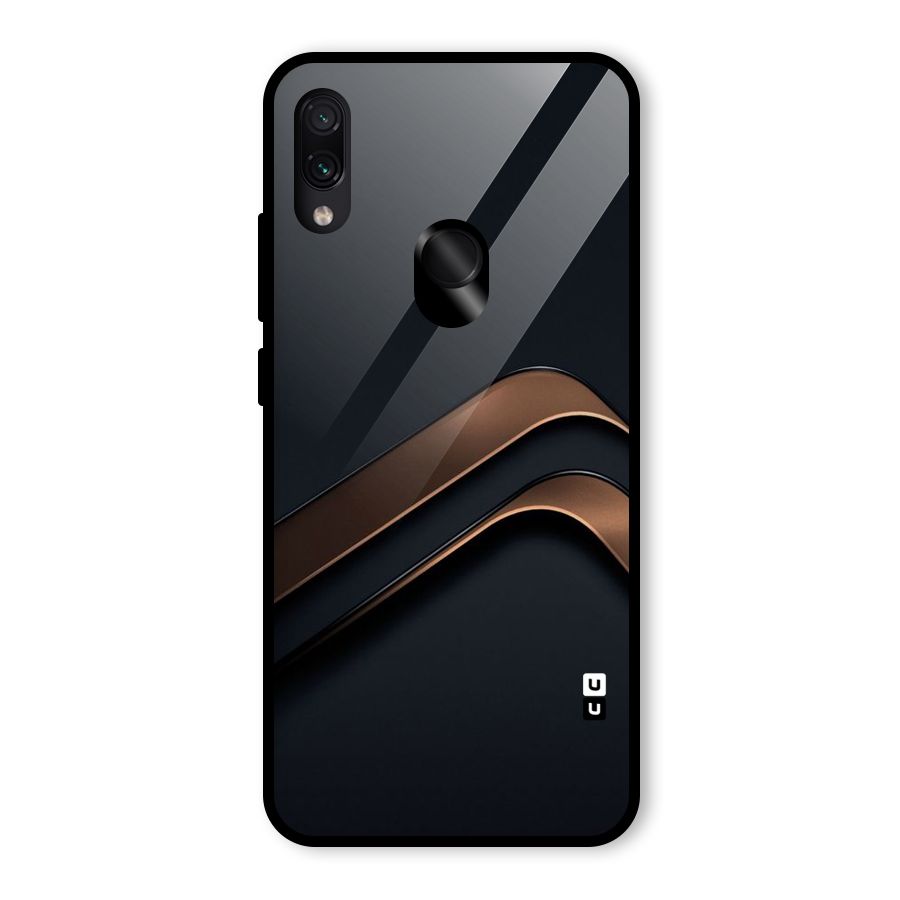 Dark Gold Stripes Glass Back Case for Redmi Note 7 Pro