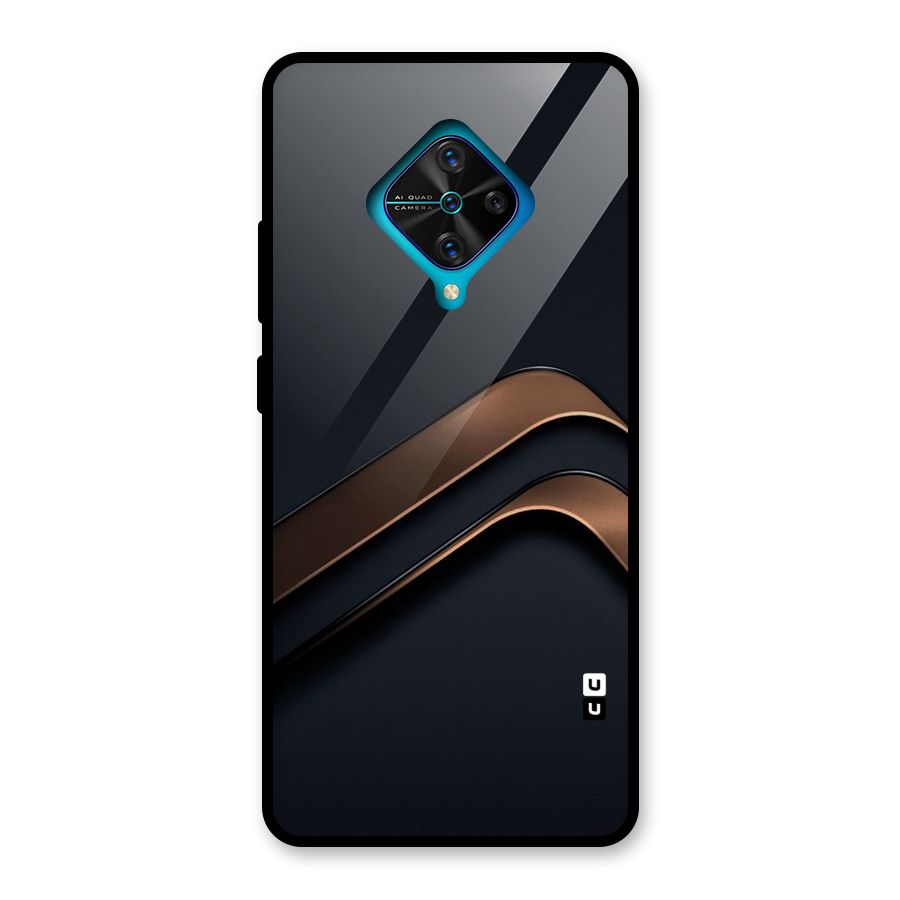 Dark Gold Stripes Glass Back Case for Vivo S1 Pro