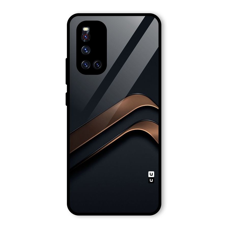 Dark Gold Stripes Glass Back Case for Vivo V19