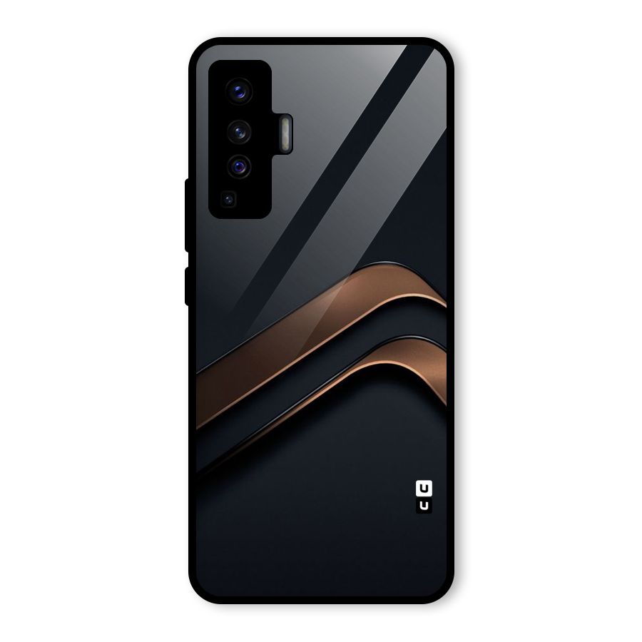Dark Gold Stripes Glass Back Case for Vivo X50