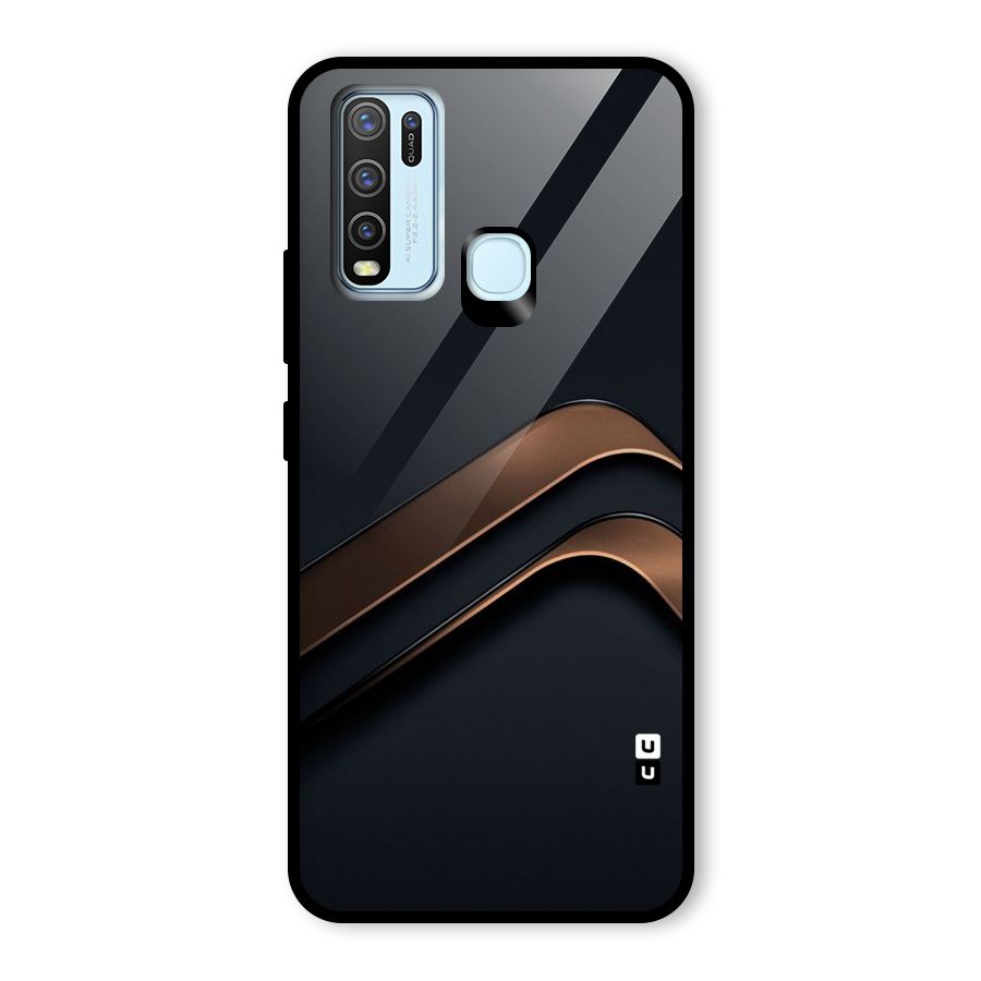 Dark Gold Stripes Glass Back Case for Vivo Y50