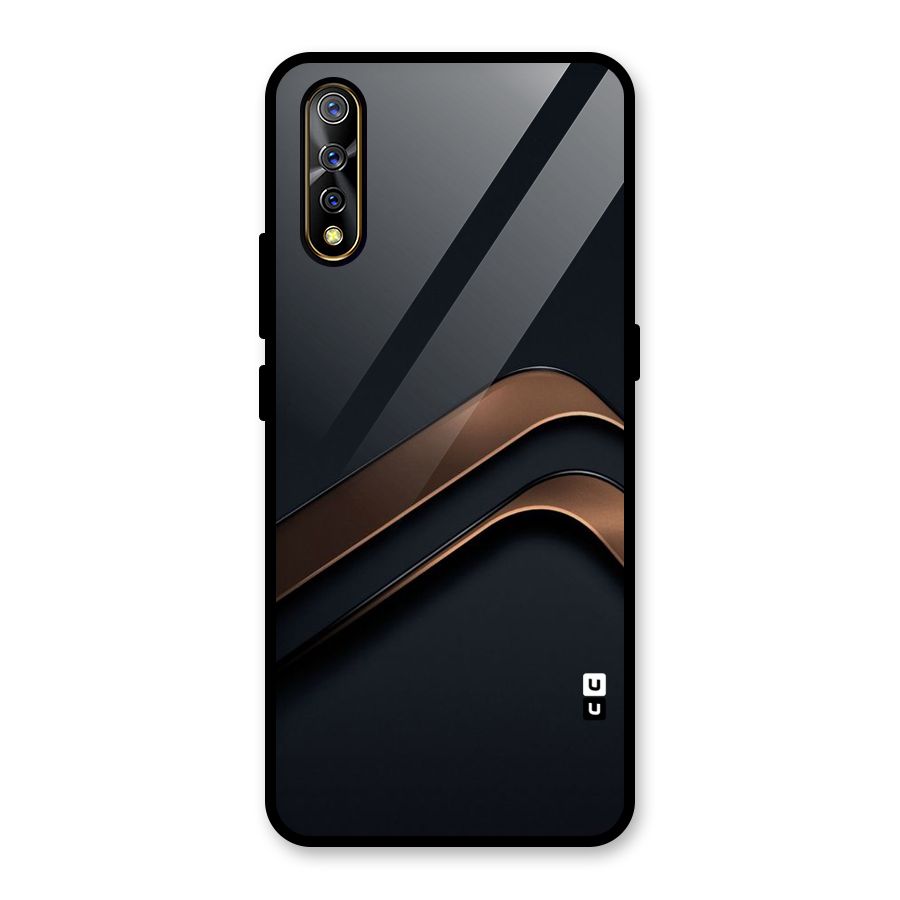 Dark Gold Stripes Glass Back Case for Vivo Z1x