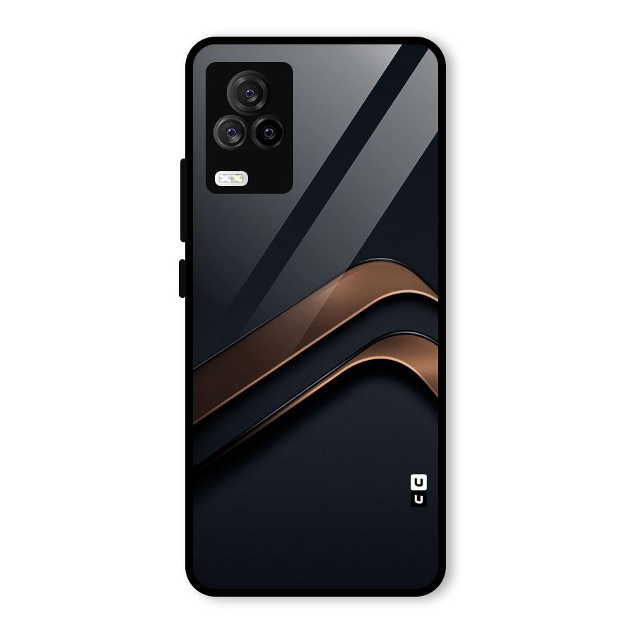 Dark Gold Stripes Glass Back Case for Vivo iQOO 7 Legend 5G