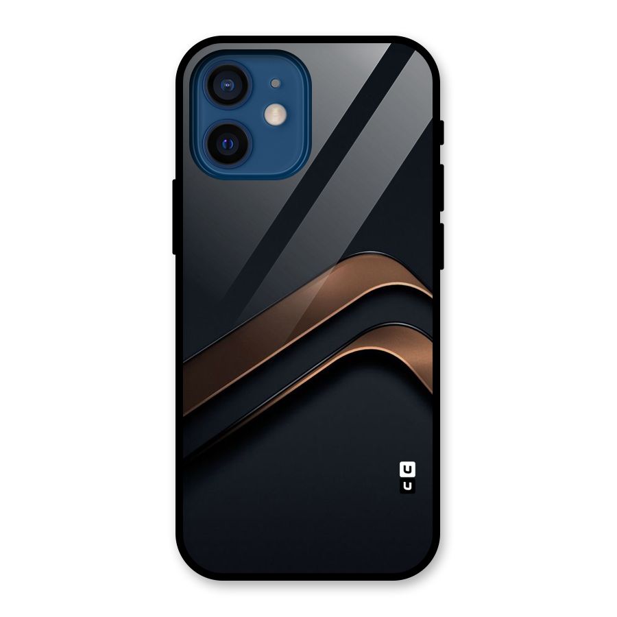 Dark Gold Stripes Glass Back Case for iPhone 12 Mini