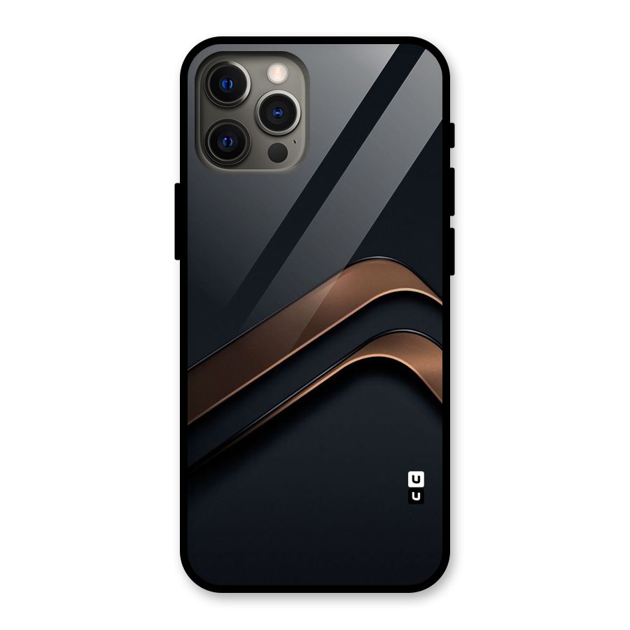 Dark Gold Stripes Glass Back Case for iPhone 12 Pro Max