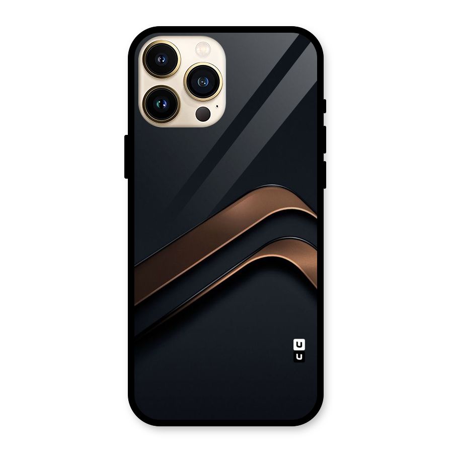 Dark Gold Stripes Glass Back Case for iPhone 13 Pro Max
