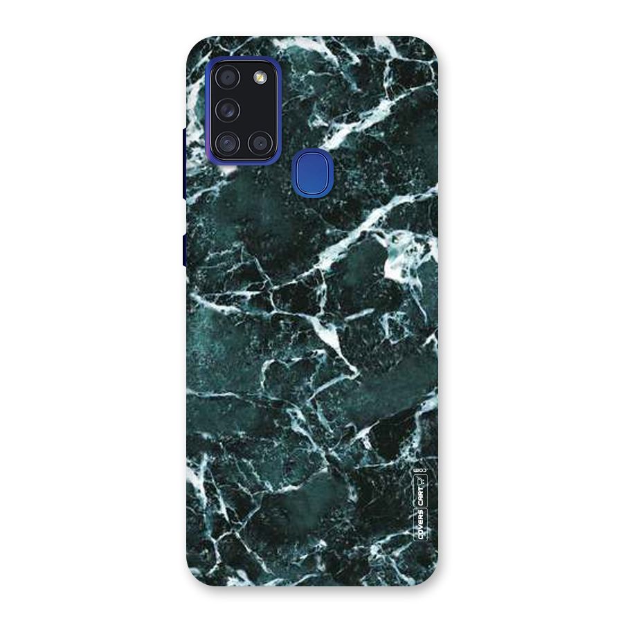 Dark Green Marble Back Case for Galaxy A21s