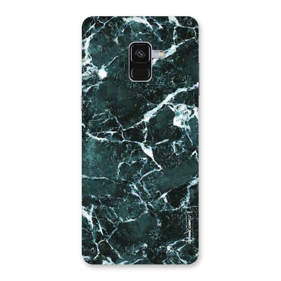 Dark Green Marble Back Case for Galaxy A8 Plus