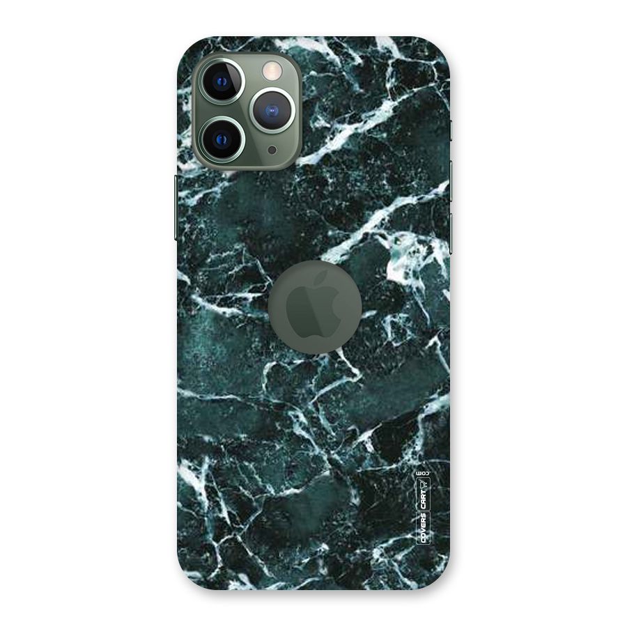 Dark Green Marble Back Case for iPhone 11 Pro Logo  Cut
