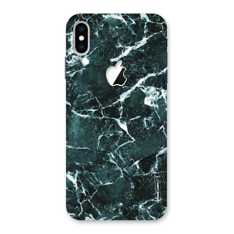 Dark Green Marble Back Case for iPhone XS Max Apple Cut