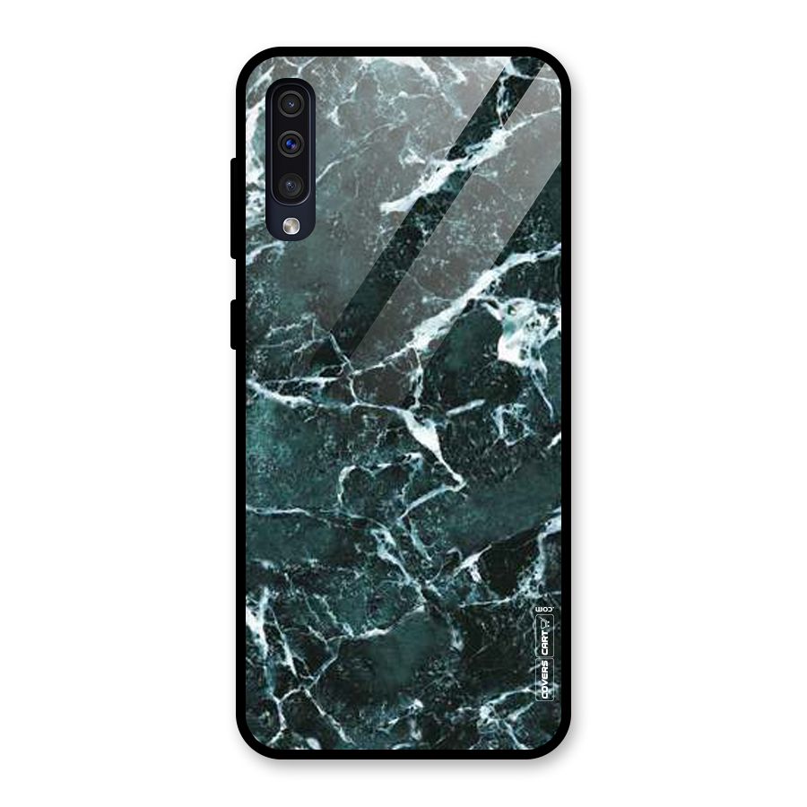 Dark Green Marble Glass Back Case for Galaxy A30s