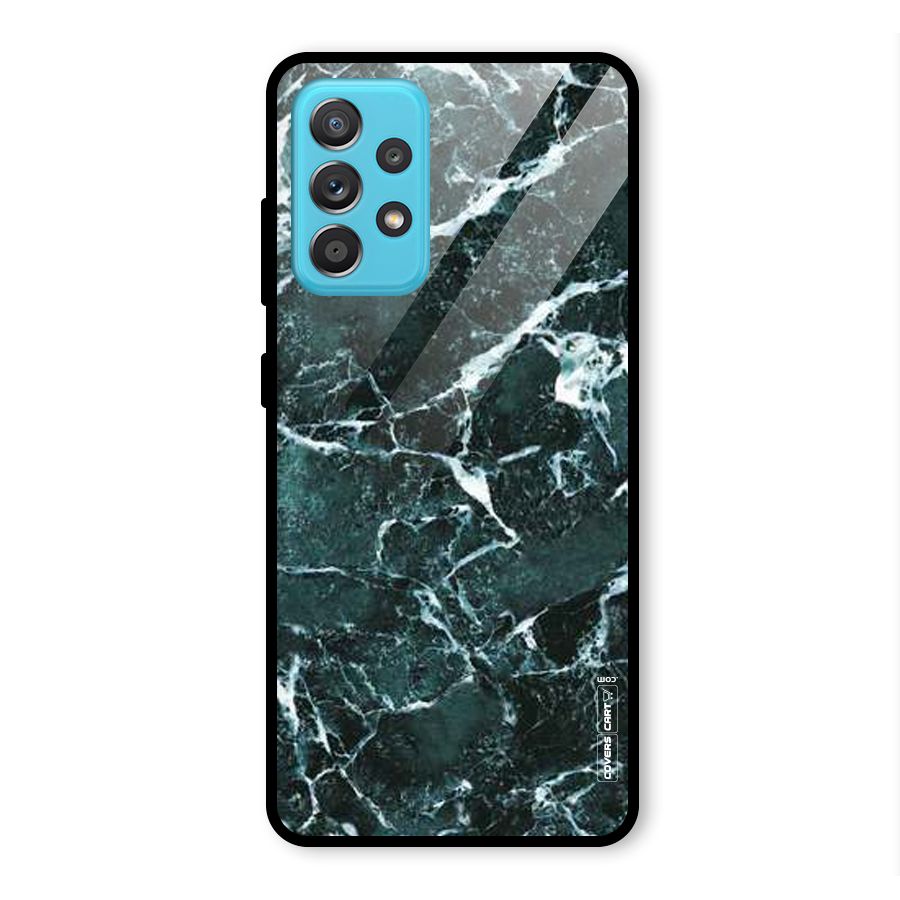 Dark Green Marble Glass Back Case for Galaxy A52s 5G