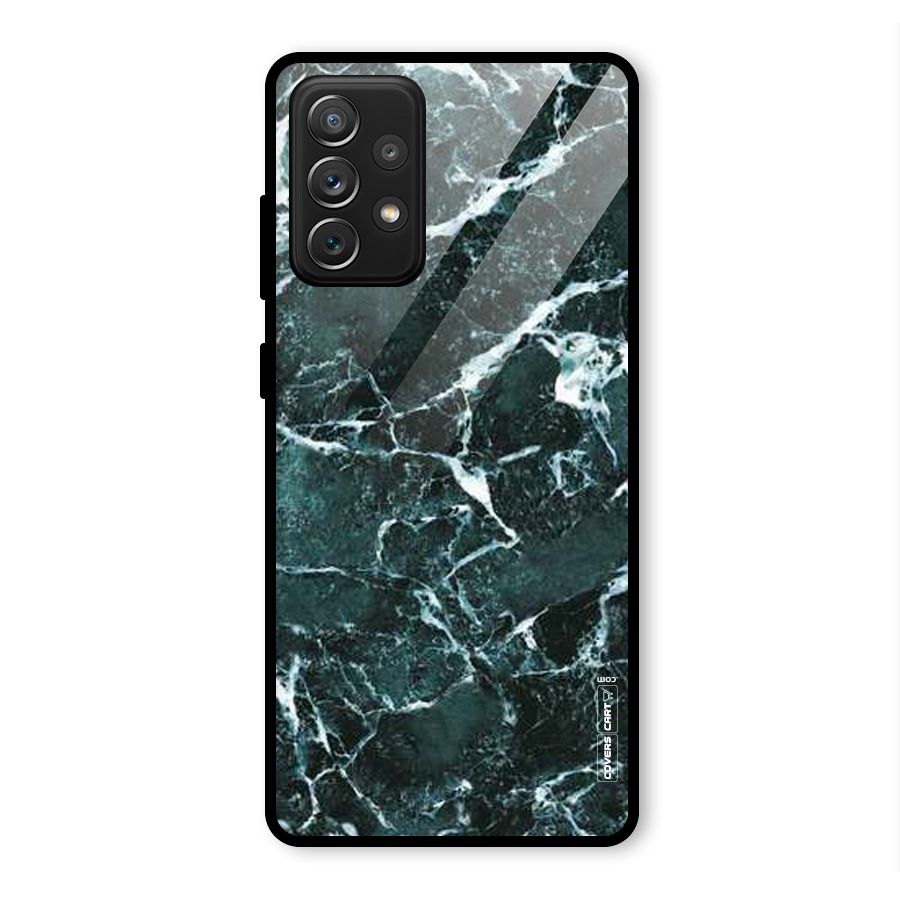 Dark Green Marble Glass Back Case for Galaxy A72