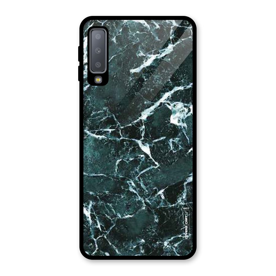 Dark Green Marble Glass Back Case for Galaxy A7 (2018)