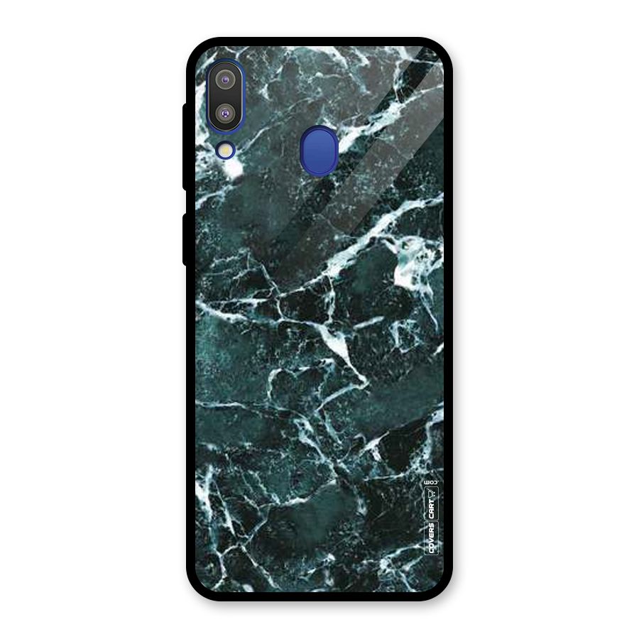 Dark Green Marble Glass Back Case for Galaxy M20