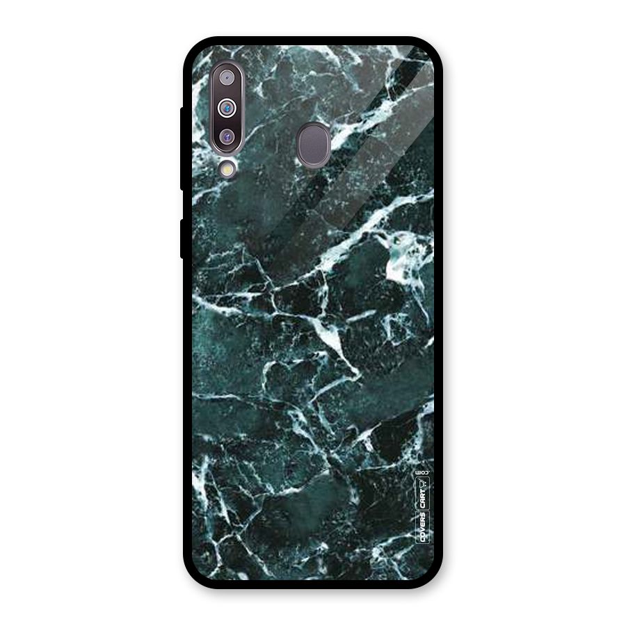 Dark Green Marble Glass Back Case for Galaxy M30