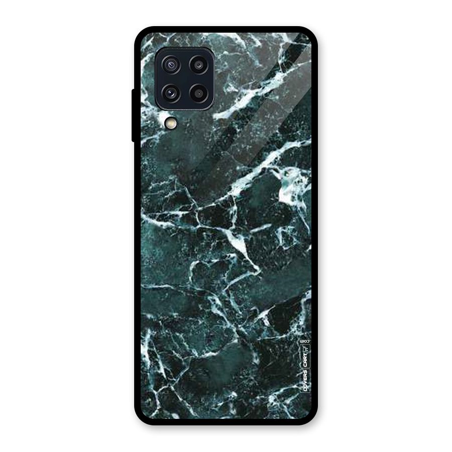 Dark Green Marble Glass Back Case for Galaxy M32