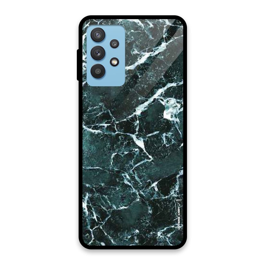 Dark Green Marble Glass Back Case for Galaxy M32 5G