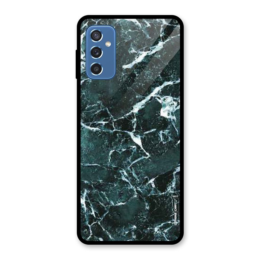 Dark Green Marble Glass Back Case for Galaxy M52 5G