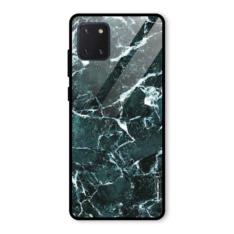 Dark Green Marble Glass Back Case for Galaxy Note 10 Lite