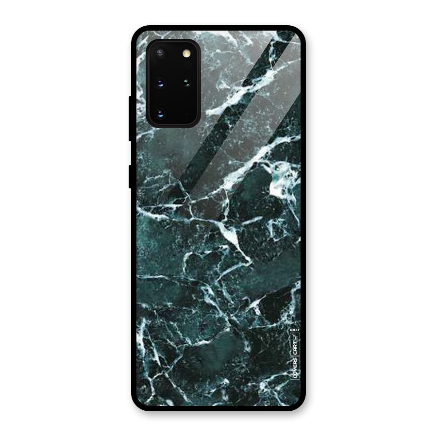 Dark Green Marble Glass Back Case for Galaxy S20 Plus