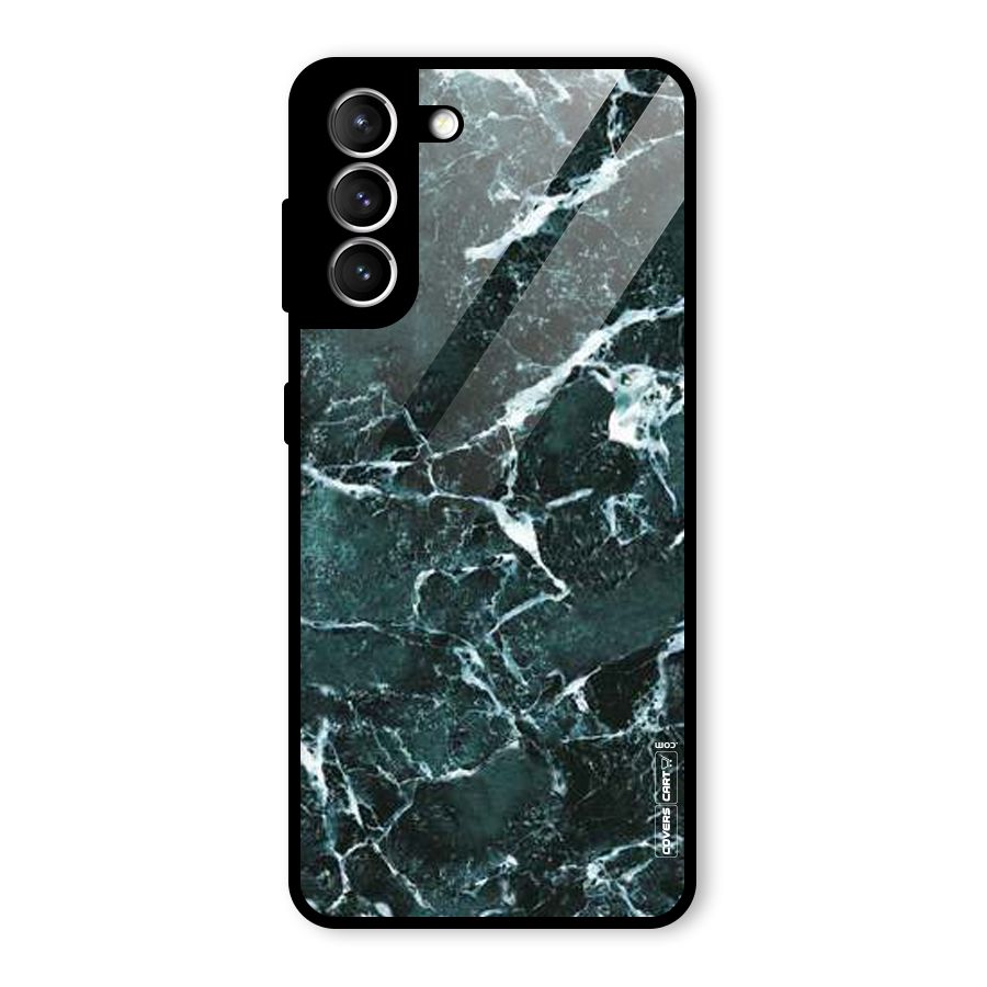 Dark Green Marble Glass Back Case for Galaxy S21 5G