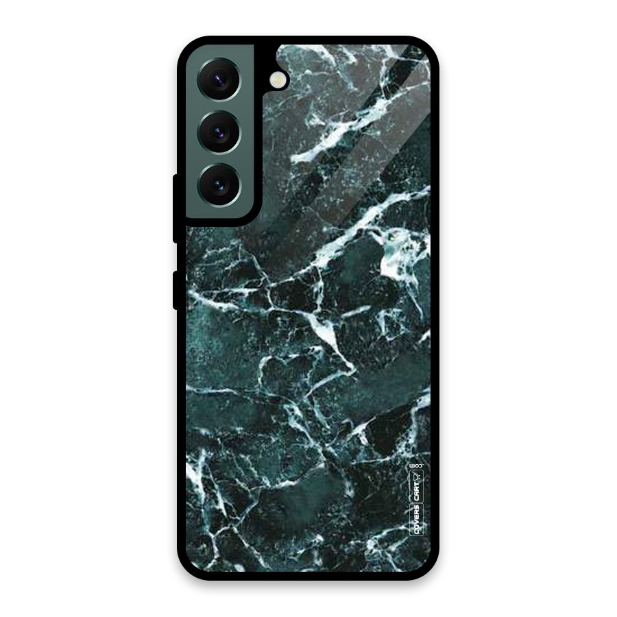 Dark Green Marble Glass Back Case for Galaxy S22 5G