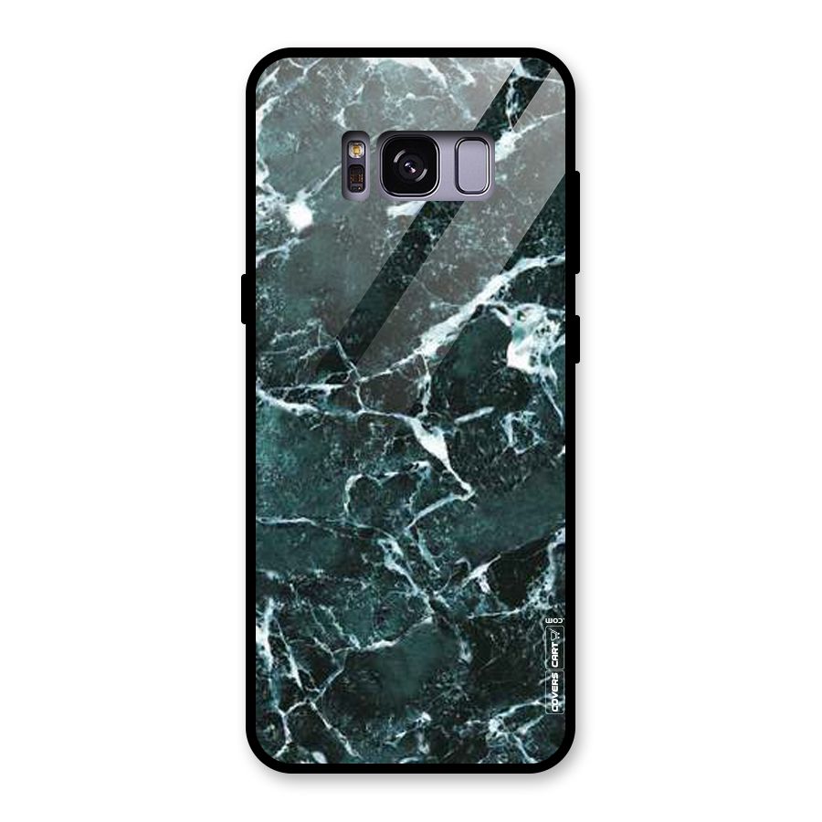 Dark Green Marble Glass Back Case for Galaxy S8