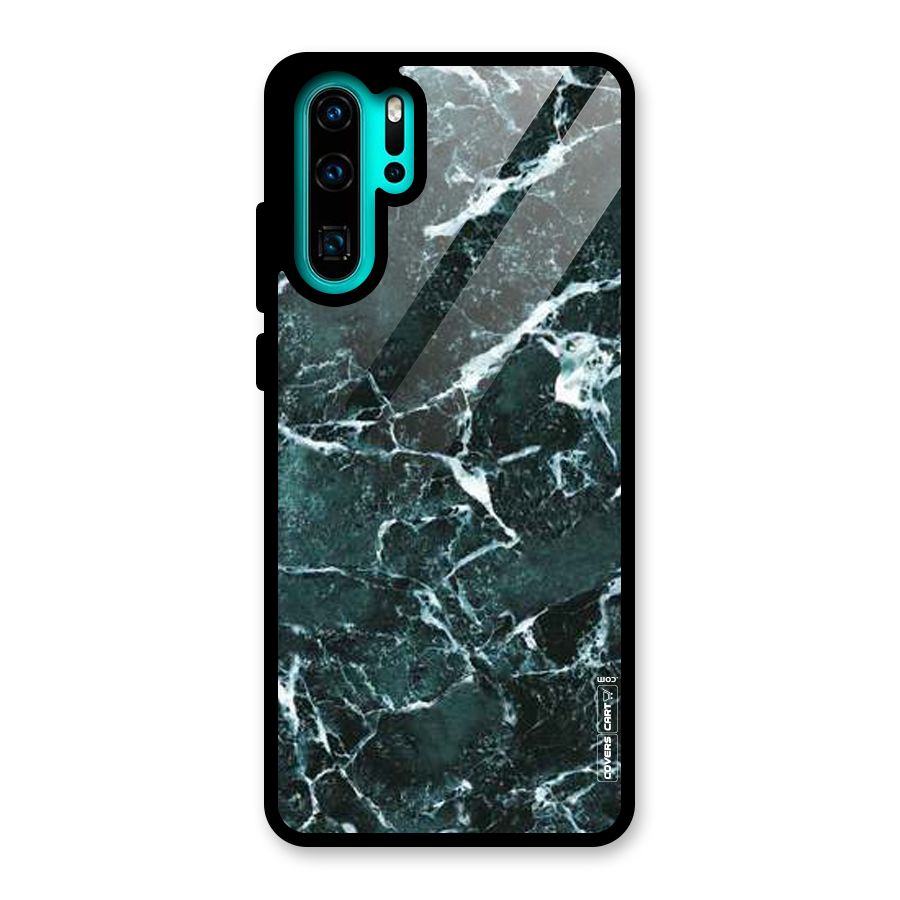 Dark Green Marble Glass Back Case for Huawei P30 Pro