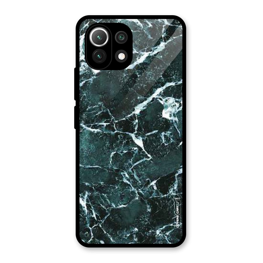 Dark Green Marble Glass Back Case for Mi 11 Lite NE 5G