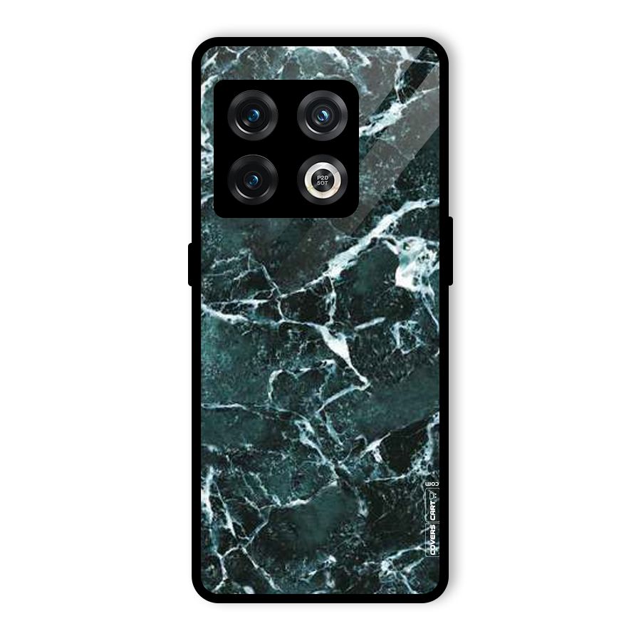 Dark Green Marble Glass Back Case for OnePlus 10 Pro 5G