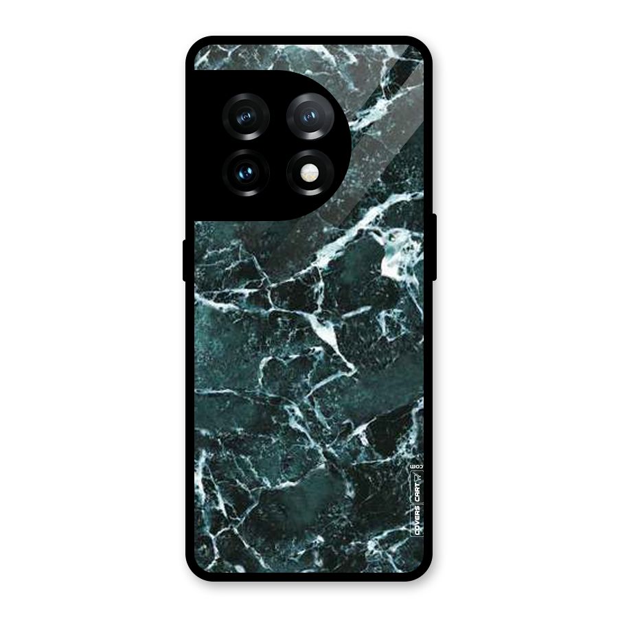 Dark Green Marble Glass Back Case for OnePlus 11
