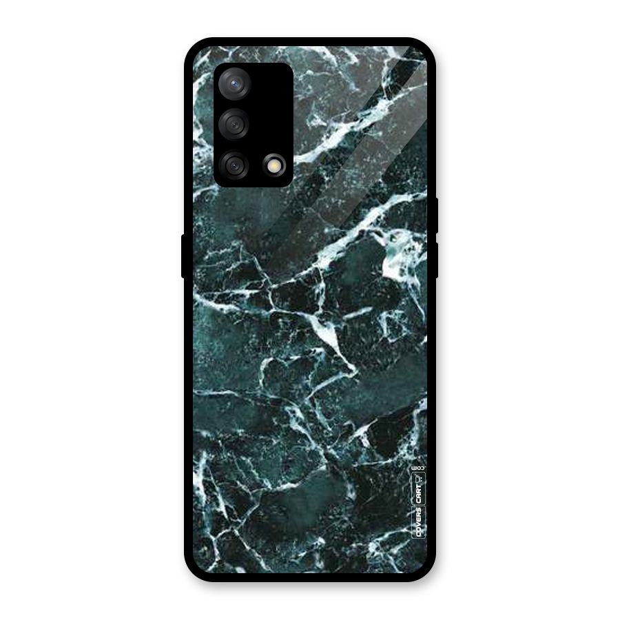 Dark Green Marble Glass Back Case for Oppo F19