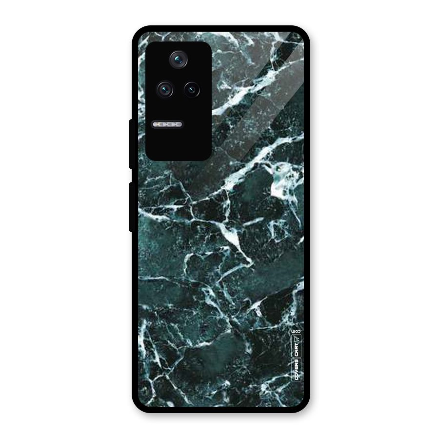 Dark Green Marble Glass Back Case for Poco F4 5G