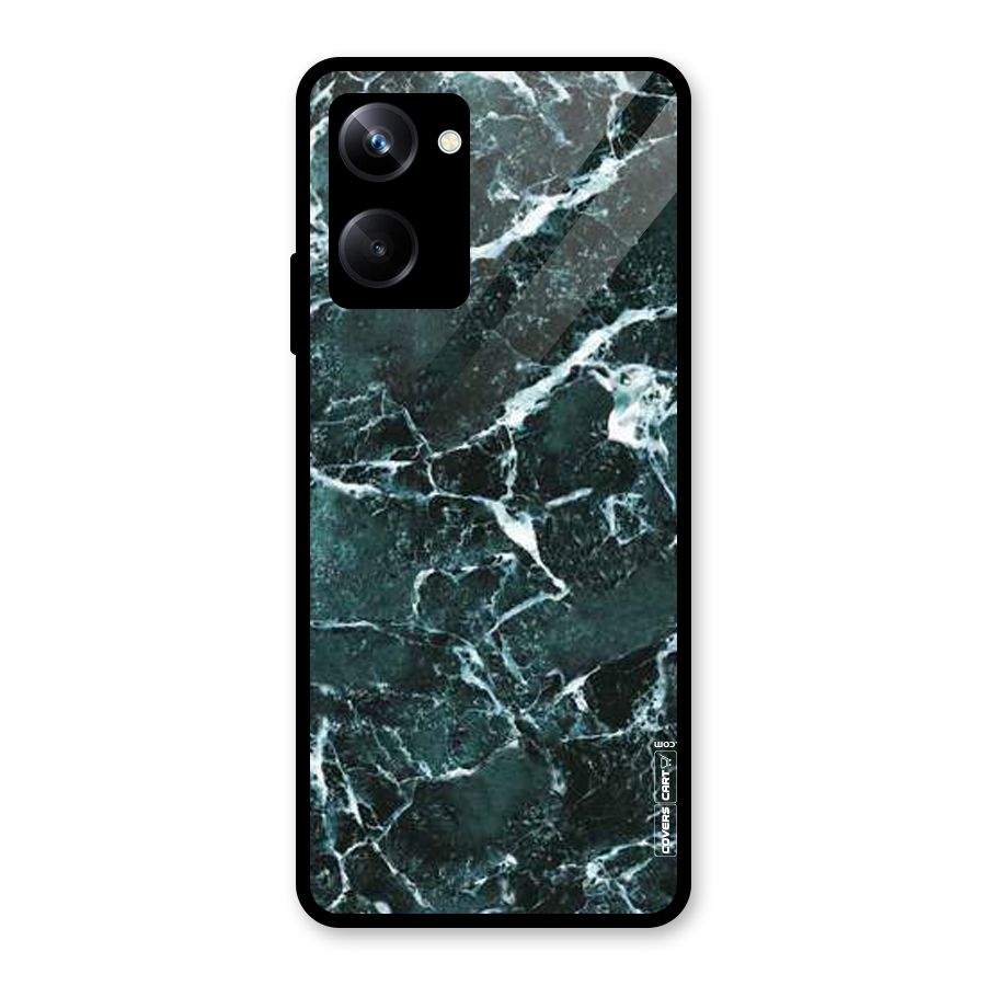 Dark Green Marble Glass Back Case for Realme 10 Pro